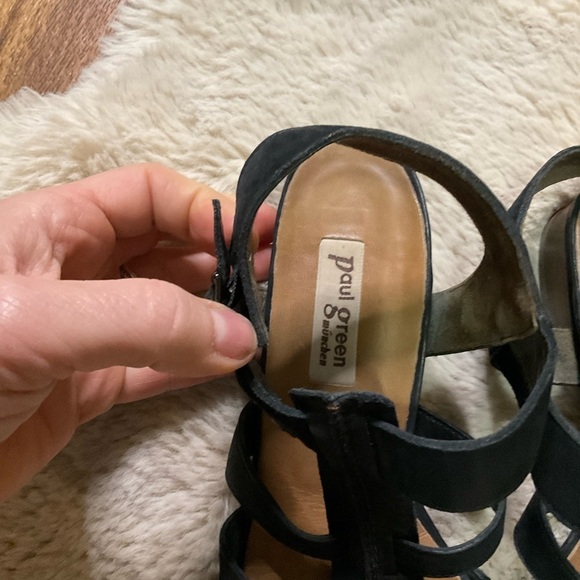 Paul Green Black Leather Strappy Ankle Buckle Gladiator Sandal Womens Size 8 - Picture 4 of 15